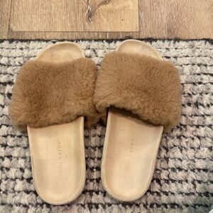Jenni Kayne Tan Shearling Slippers